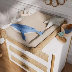 Plans À Langer|Plans*Théo Coquillage Plan à langer tressage naturel de Rotin naturel