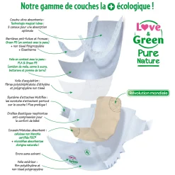 Couches*Love & Green Couches écologiques Pure Nature Eco Label T5 de