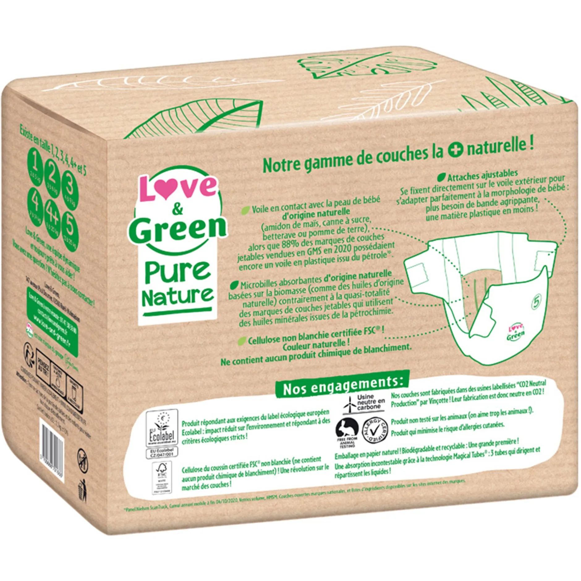 Couches*Love & Green Couches écologiques Pure Nature Eco Label T5 de