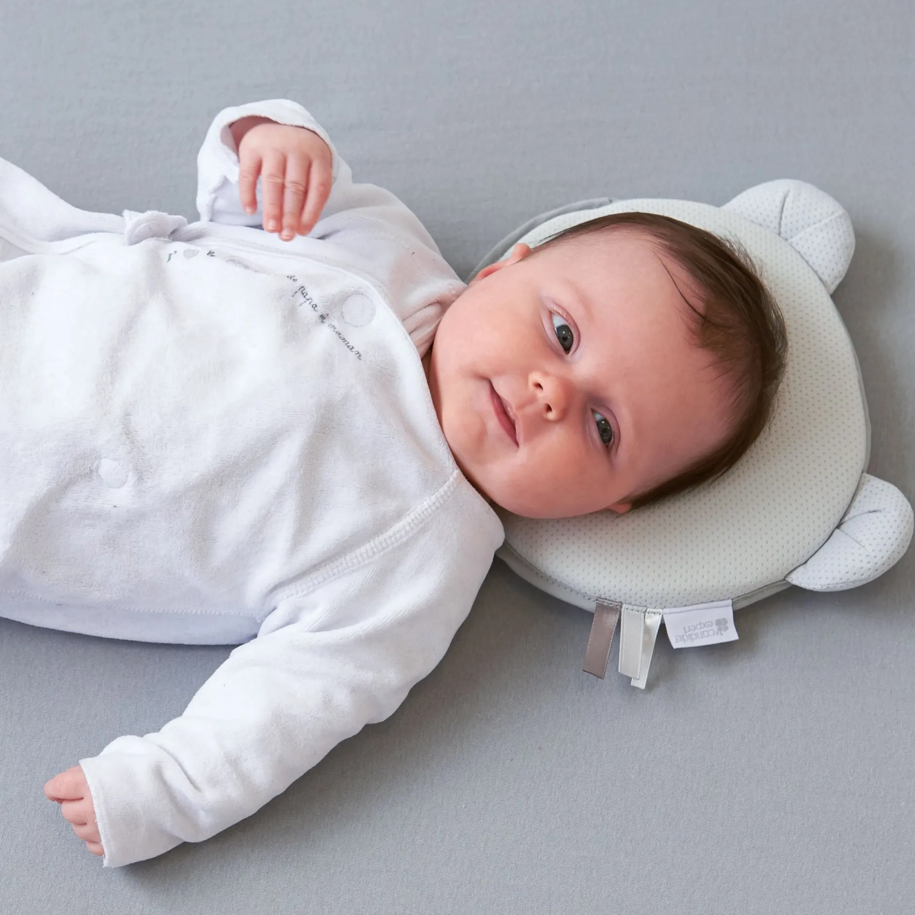 Cales-Bébé*Candide Coussin cale tête P'tit Panda Air+ de Gris
