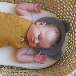 Couettes Et Oreillers|Cales-Bébé*Candide Coussin cale tête P'tit Panda de Gris Foncé