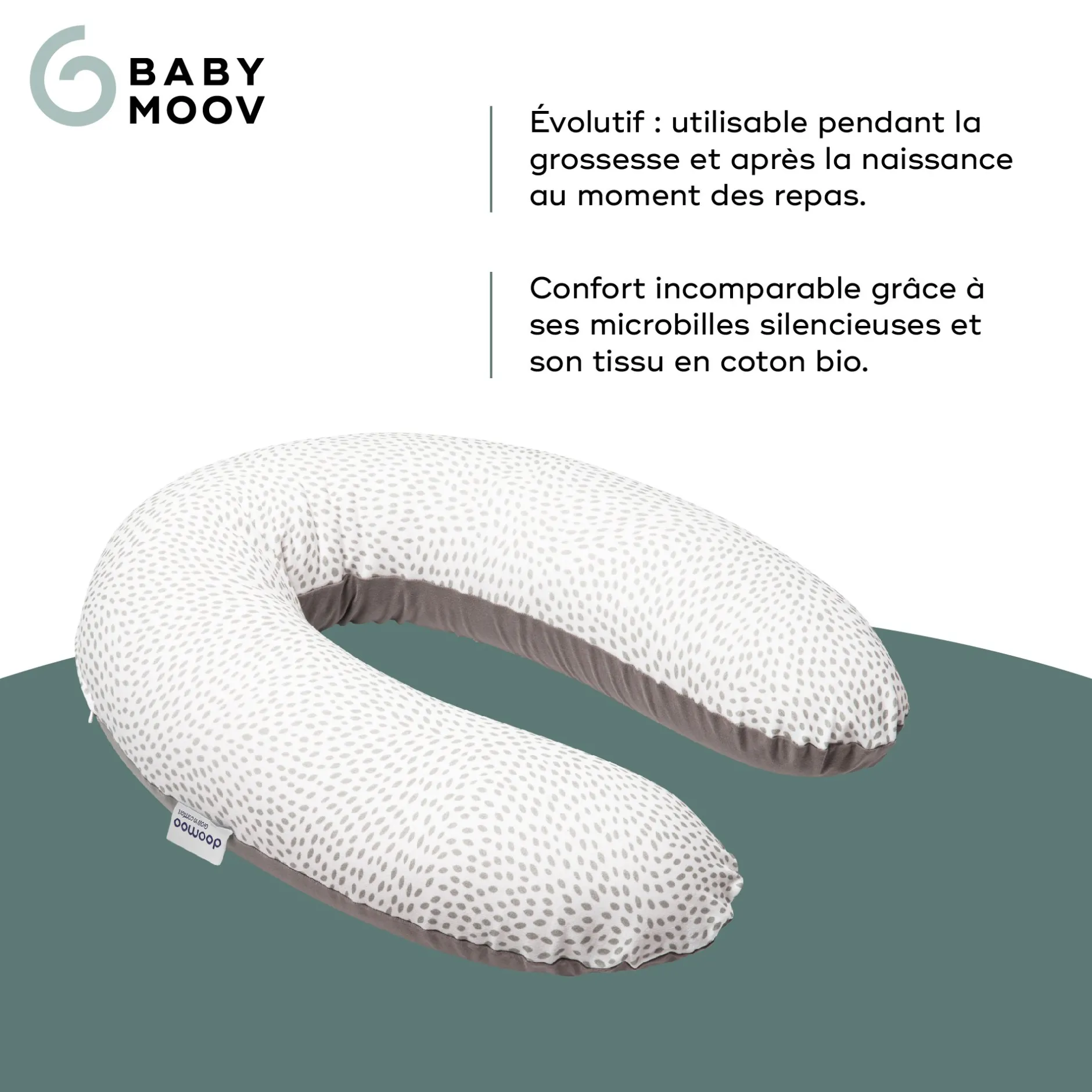 Cales-Bébé|Coussins D'Allaitement*Babymoov Coussin de maternité doomoo Buddy de risotto taupe