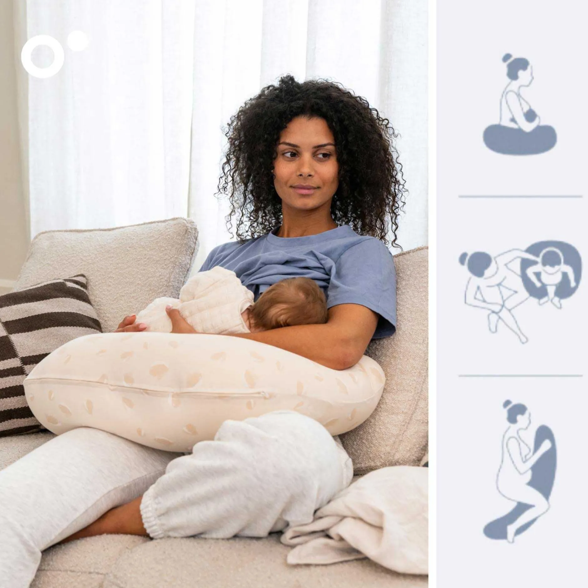 Coussins D'Allaitement|Coussins D'Allaitement*Babymoov Coussin de maternité Twisty 2 en 1 doomoo de Petals Latte