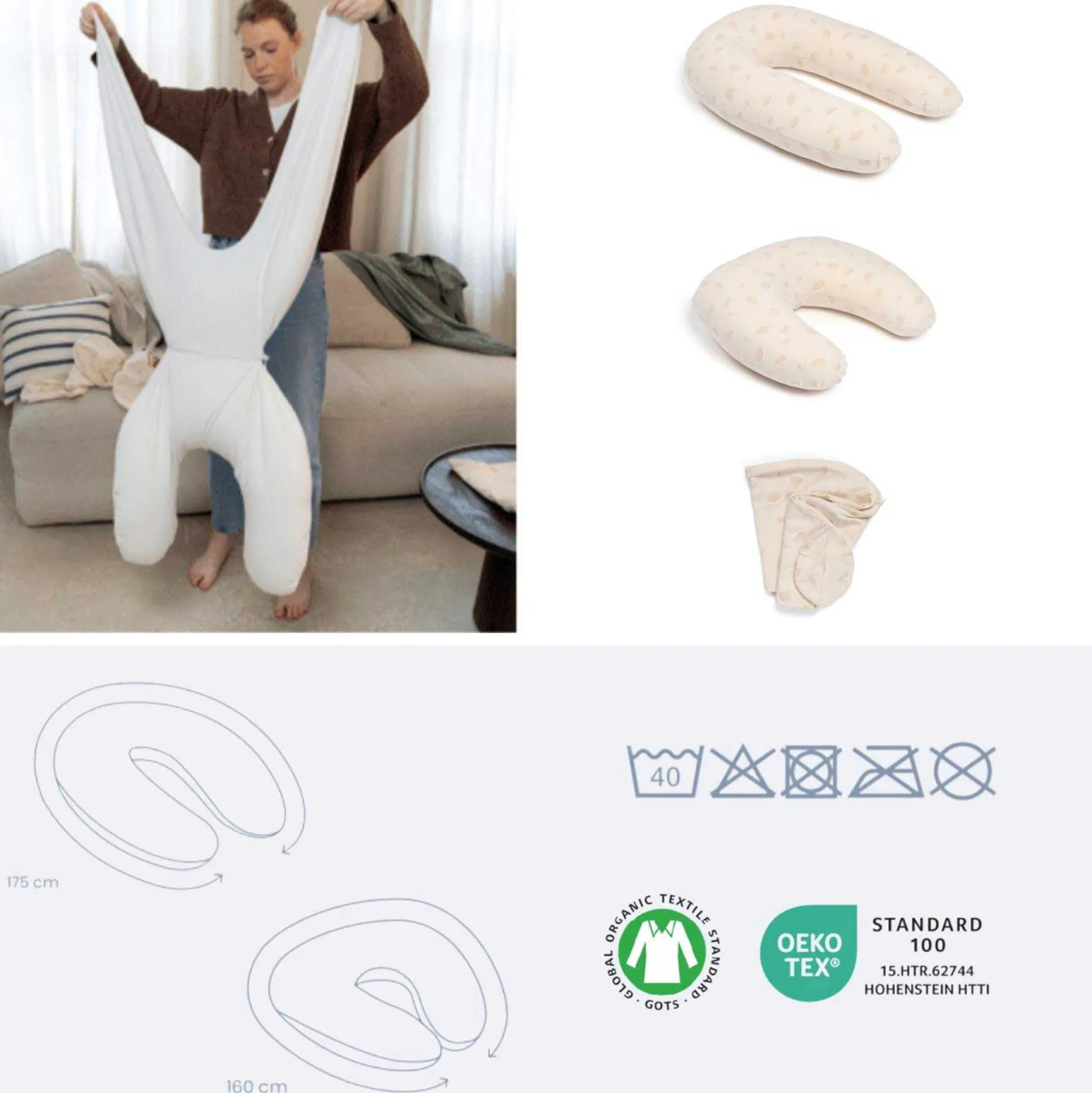 Coussins D'Allaitement|Coussins D'Allaitement*Babymoov Coussin de maternité Twisty 2 en 1 doomoo de Petals Latte