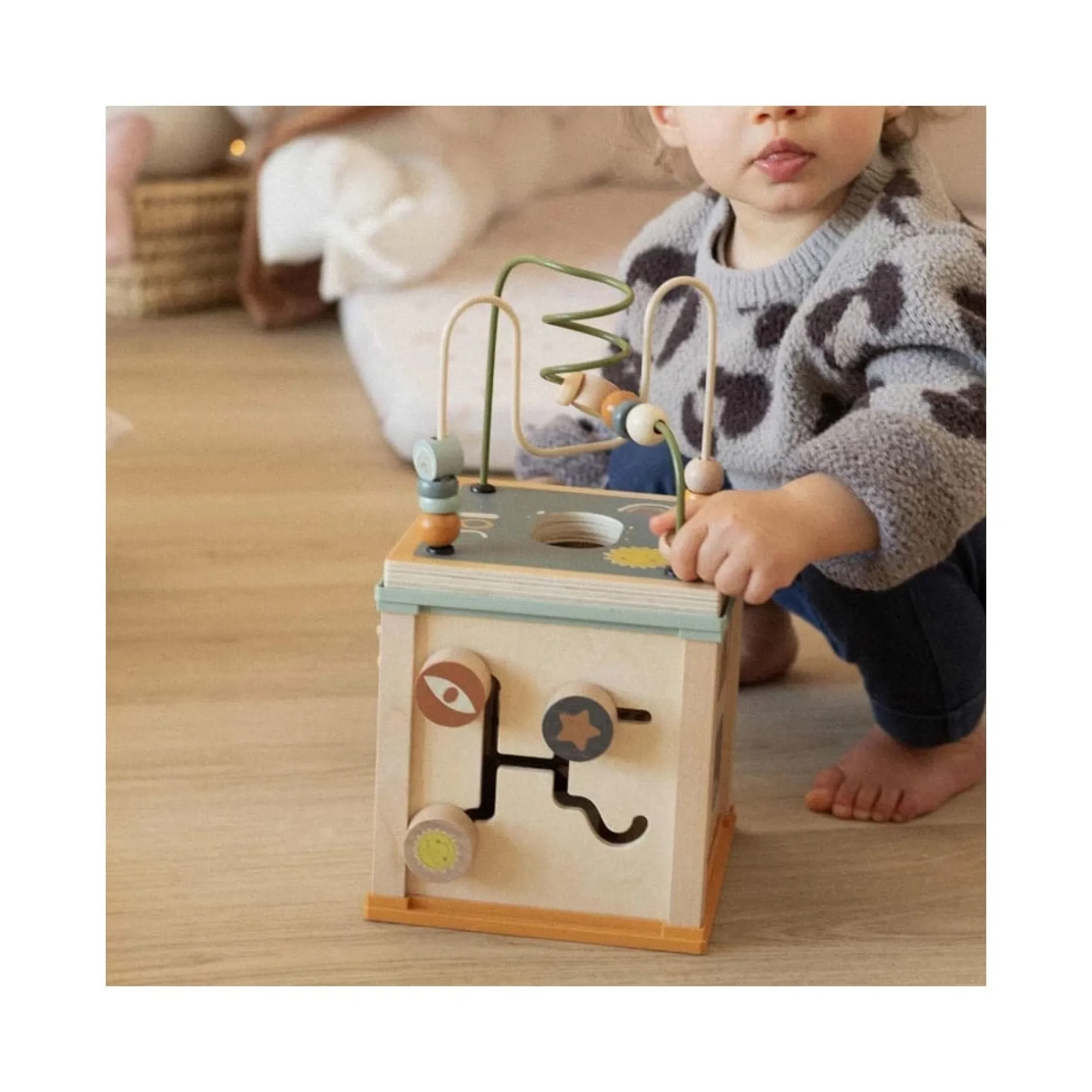 Jouets En Bois|Jouets D'Activités*Trois Kilos Sept Cube d'activités en bois 5 en 1 - labellisé FSC® de