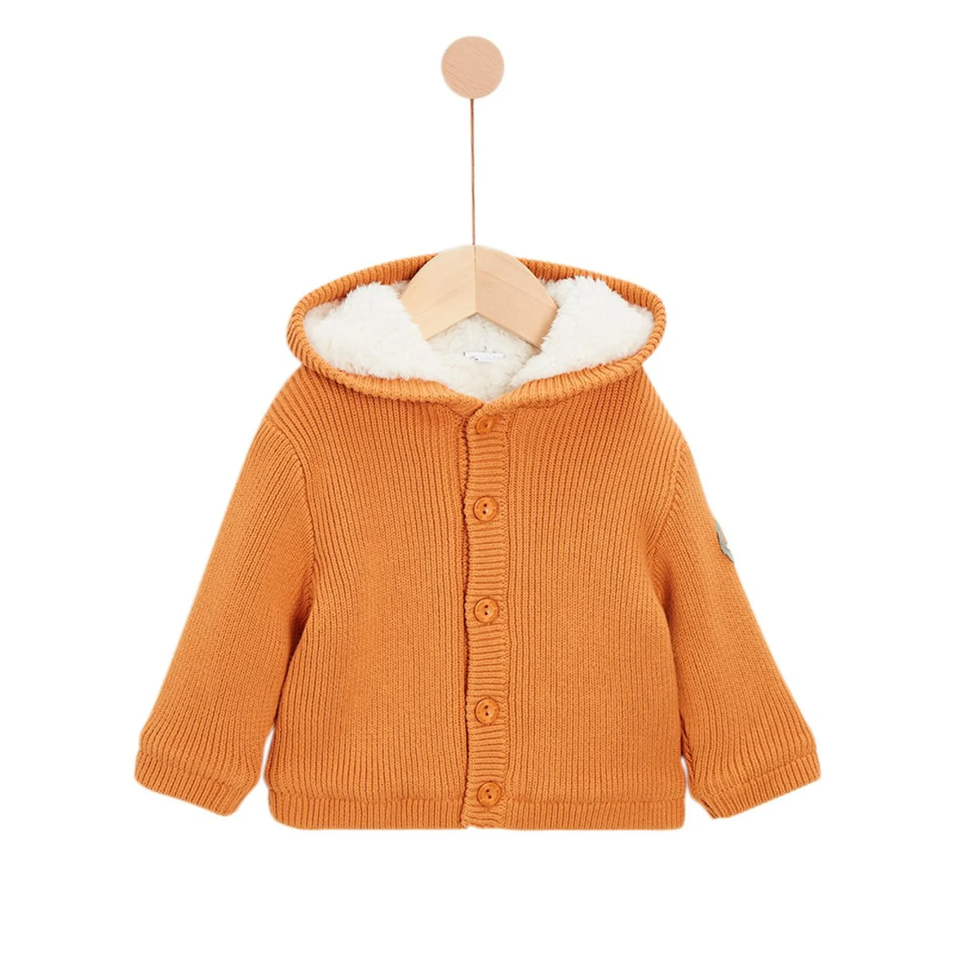 Vestes, Manteaux, Pilotes*P'tit bisou Cœur de pain d'épice Veste tricot capuche de Brown