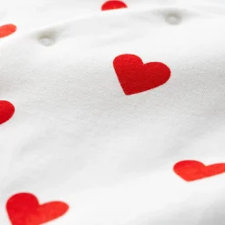 Pyjamas|Pyjamas*Petit Bateau Dors-bien cœur rouge bébé en molleton en coton biologique de Blanc Marshmallow / rouge Terkuit