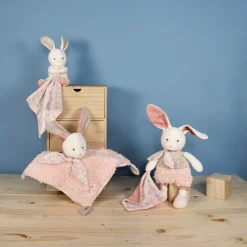 Doudous*Doudou et Compagnie Doudou Botanic Doudou plat en coton BIO 25 cm de Lapin