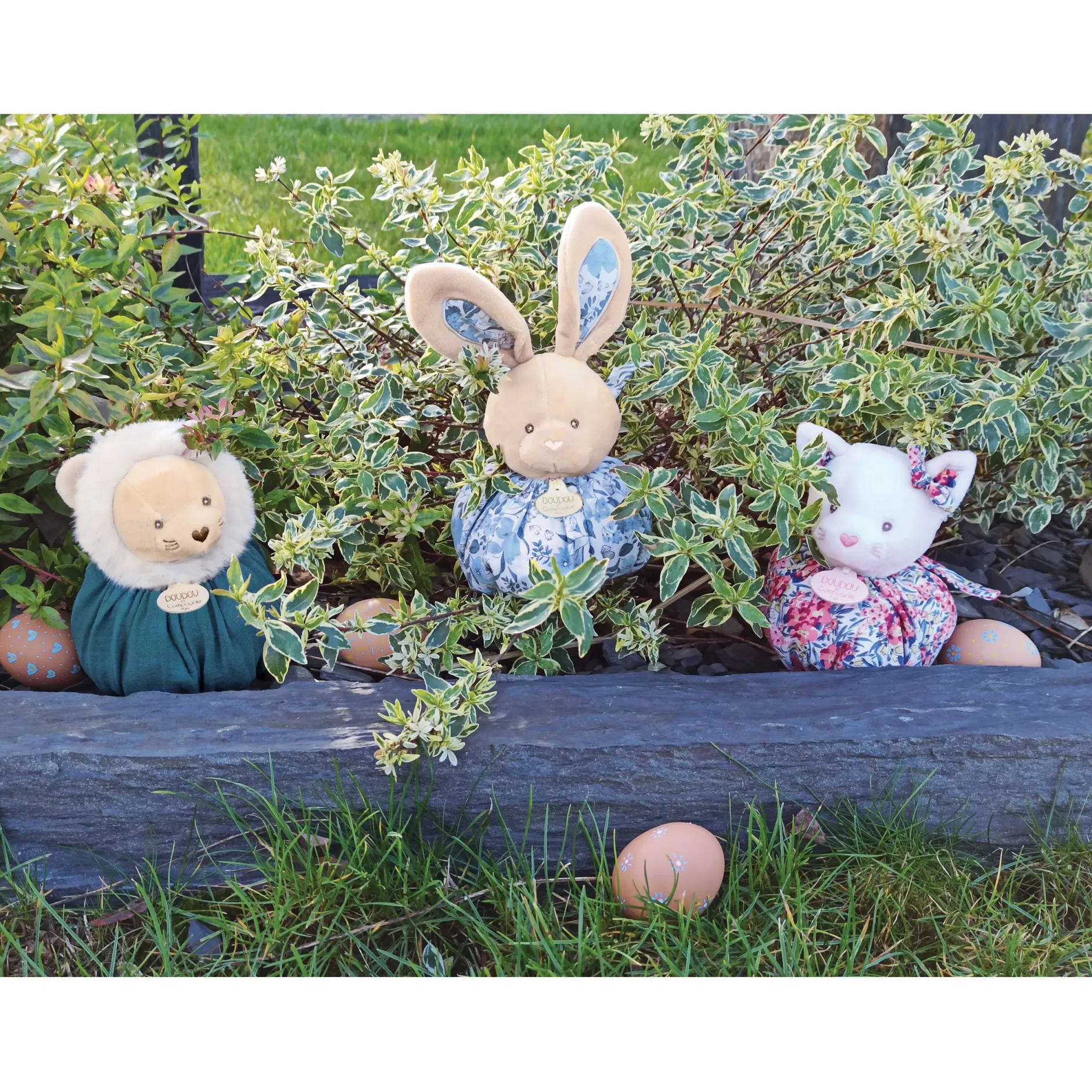 Doudous*Doudou et Compagnie Doudou Boule 3 en 1 de Lapin bleu