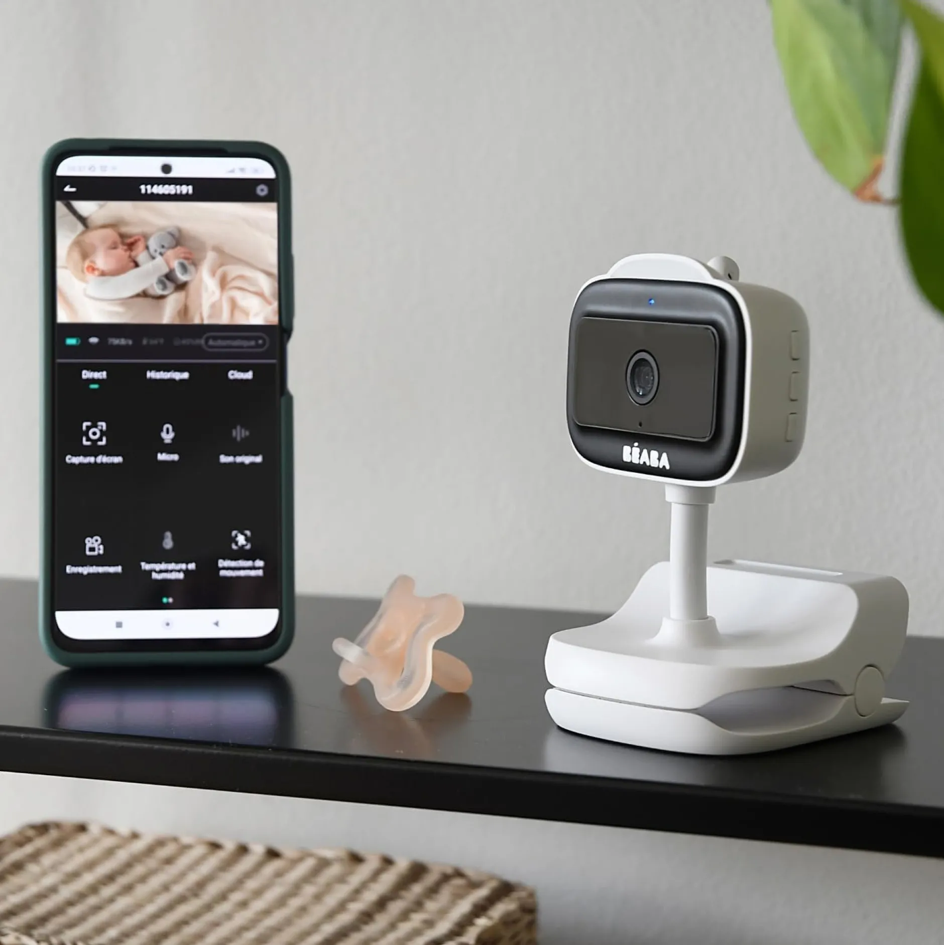 Babyphones*Béaba Ecoute bébé vidéo zen nomade de Blanc