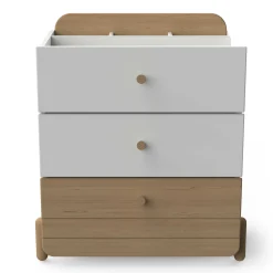 Commodes*CBA Meubles Edaj Commode 3 Tiroirs de Blanc Chêne