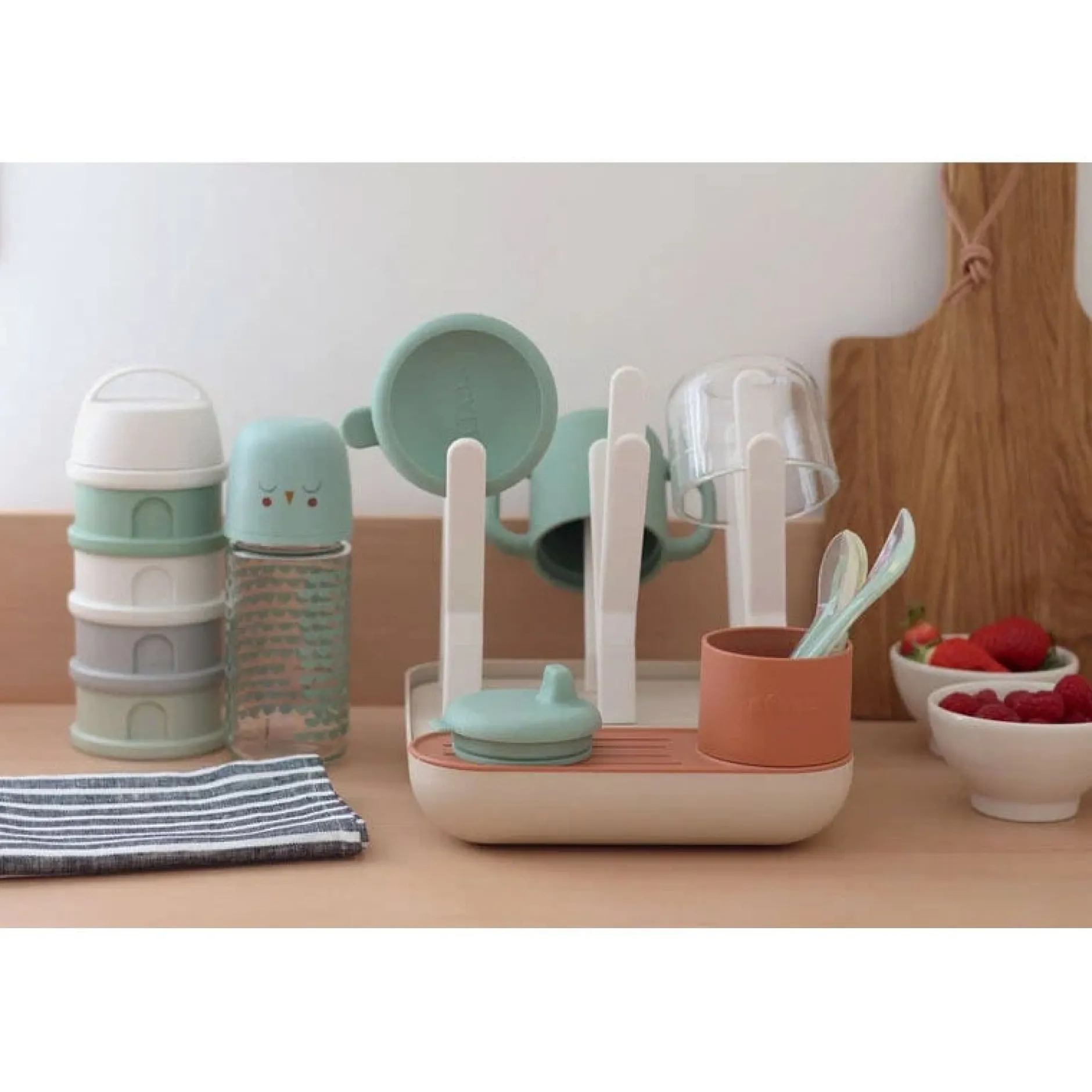 Égouttes Biberons*Béaba Egoutte biberons forêt de Terracotta/clay