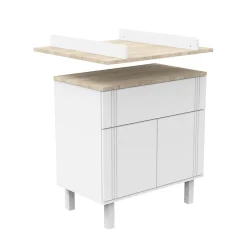 Commodes*Sauthon Baby's Sweet Home Eléonore Commode 1 tiroir 2 portes de Blanc
