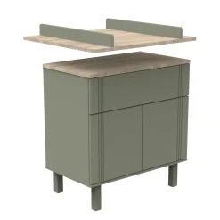 Commodes*Sauthon Baby's Sweet Home Eléonore Commode 1 tiroir 2 portes de Kaki