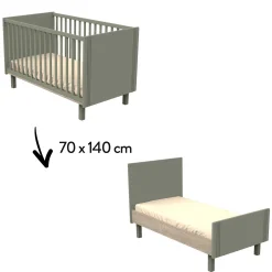 Lits 70X140 Évolutifs*Sauthon Baby's Sweet Home Eléonore Lit évolutif 70 x 140 cm de Kaki