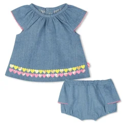 T-Shirts, Blouses, Chemises*Billieblush Ensemble Blouse + bloomer en denim de