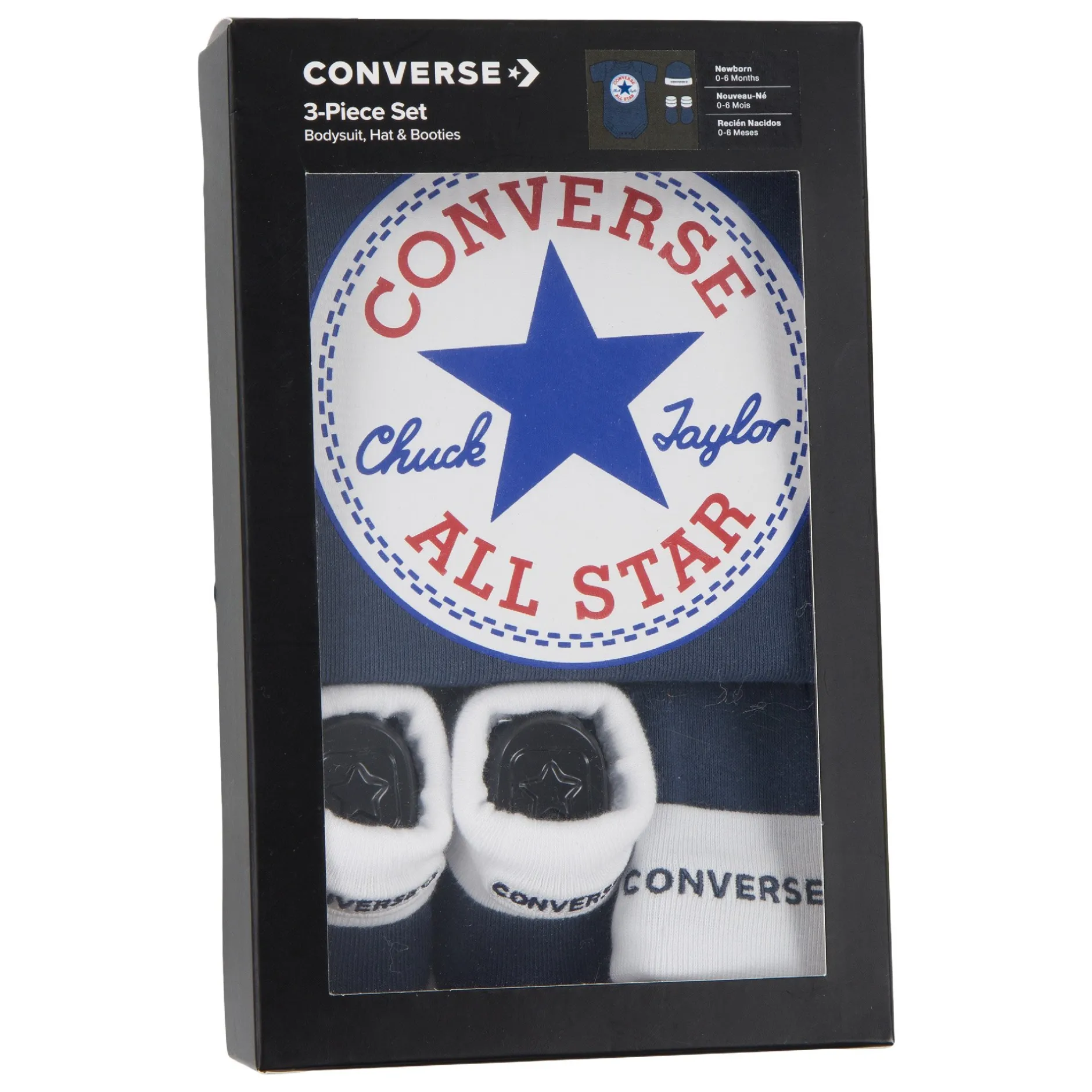 Bonnets, Moufles, Chaussons|Vêtements Naissance*Converse Ensemble body + bonnet + chaussons 0-6 mois de Navy