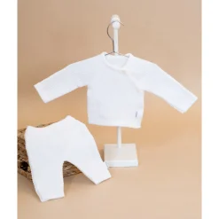 Pantalons, Shorts, Leggings|Vêtements Naissance*La Manufacture de Layette Ensemble Brassière + Pantalon de Blanc