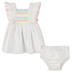 Robes, Jupes*Billieblush Ensemble Robe + Bloomer en coton de Blanc