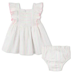 Robes, Jupes*Billieblush Ensemble Robe + Bloomer en coton de Blanc