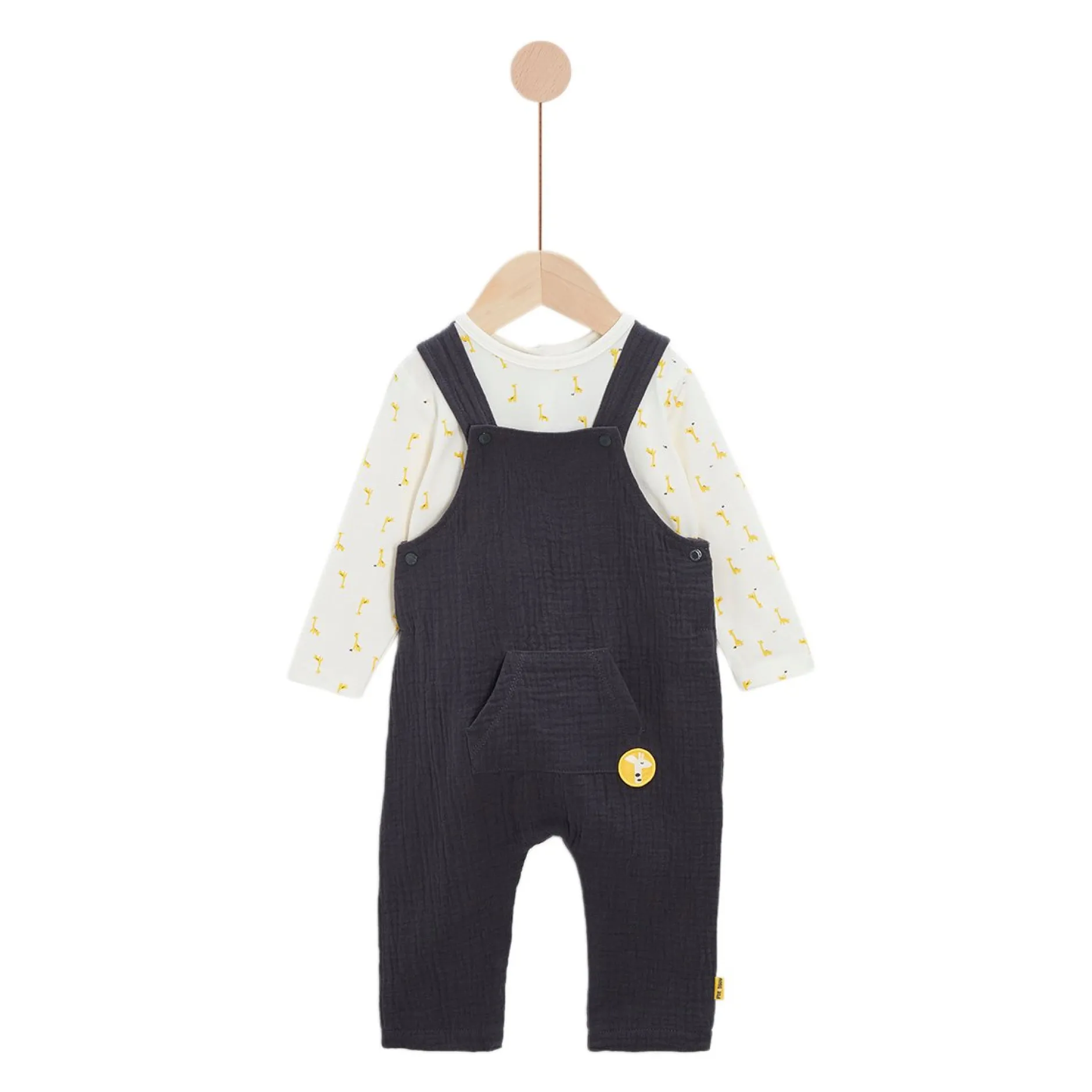 Combinaisons, Salopettes*P'tit bisou Ensemble Salopette + Haut de Imprimé girafe