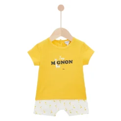 Pantalons, Shorts|T-Shirts, Polos, Chemises*P'tit bisou Ensemble Short + Haut de Jaune soleil