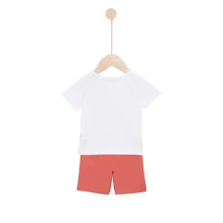 Pantalons, Shorts|T-Shirts, Blouses, Chemises*Marèse Escapade au Soleil T-shirt manches courtes + Bermuda de Blanc et Rouge