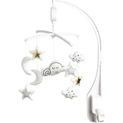 Mobiles*Little Band Etoiles Filantes Mobile Musical de Blanc