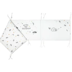 Tours De Lit*Little Band Etoiles Filantes Tour de Lit adaptable de Blanc