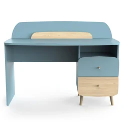 Autres Mobiliers*CBA Meubles Firmiana Bureau Enfant de Bleu Orage / Bois Naturel