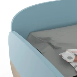 Ensembles Évolutifs|Kits De Transformation*CBA Meubles Firmiana Lit Bébé 70 x 140 + Kit évolutif inclus de Bleu Orage / Bois Naturel