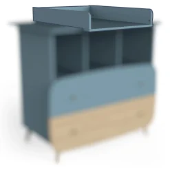 Plans À Langer|Plans*CBA Meubles Firmiana Plan à langer pour Commode de Bleu Orage / blanc