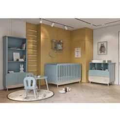 Plans À Langer|Plans*CBA Meubles Firmiana Plan à langer pour Commode de Bleu Orage / blanc