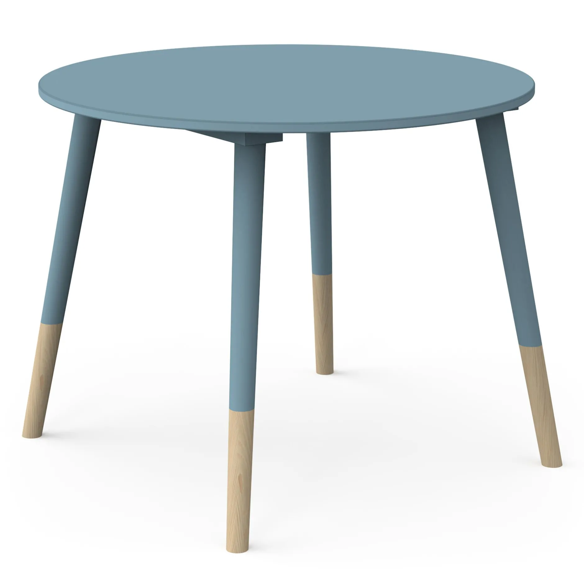 Autres Mobiliers*CBA Meubles Firmiana Set 1 Table + 2 chaises de Bleu Orage / Bois Naturel