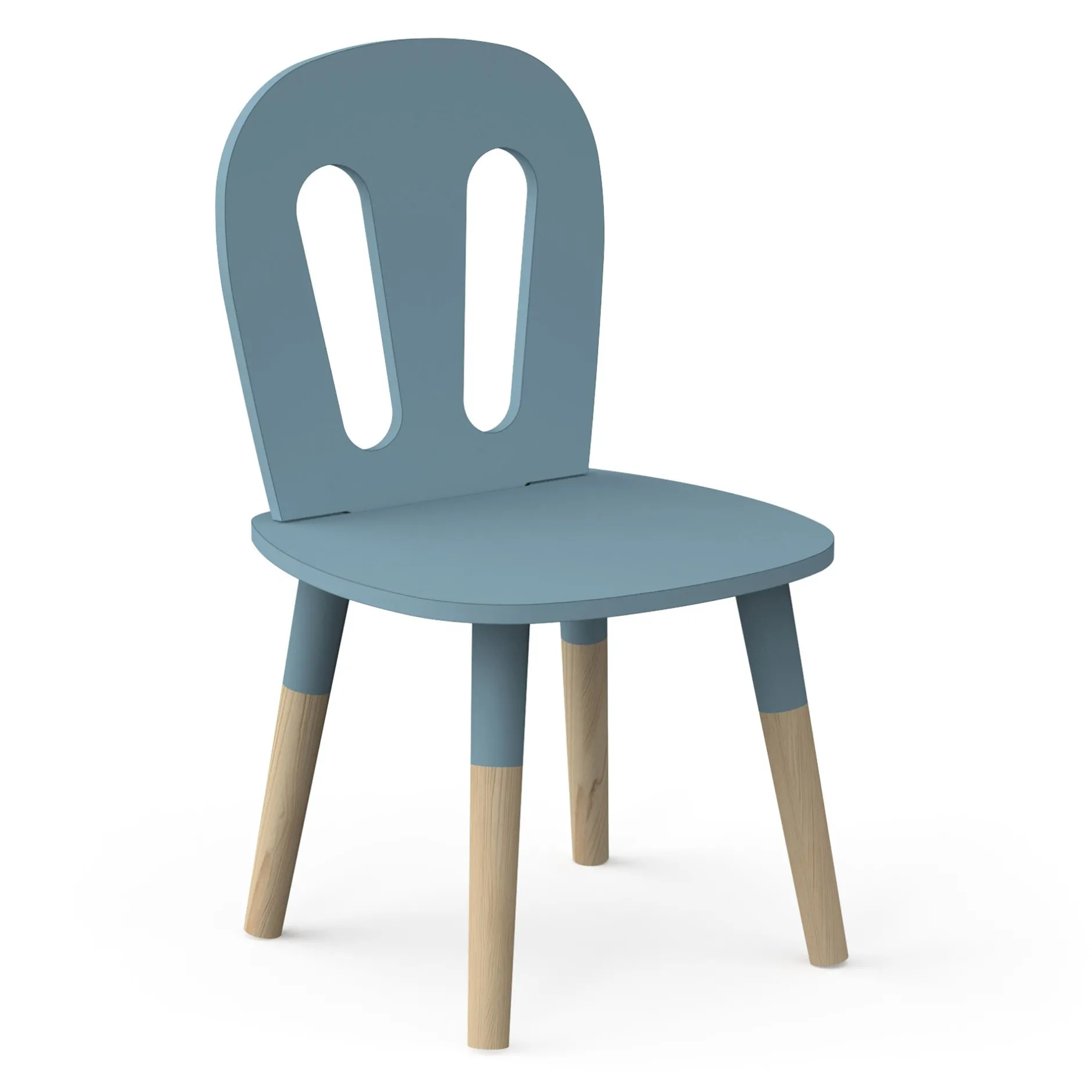 Autres Mobiliers*CBA Meubles Firmiana Set 1 Table + 2 chaises de Bleu Orage / Bois Naturel