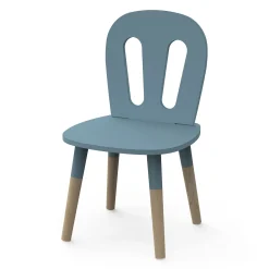 Autres Mobiliers*CBA Meubles Firmiana Set 1 Table + 2 chaises de Bleu Orage / Bois Naturel