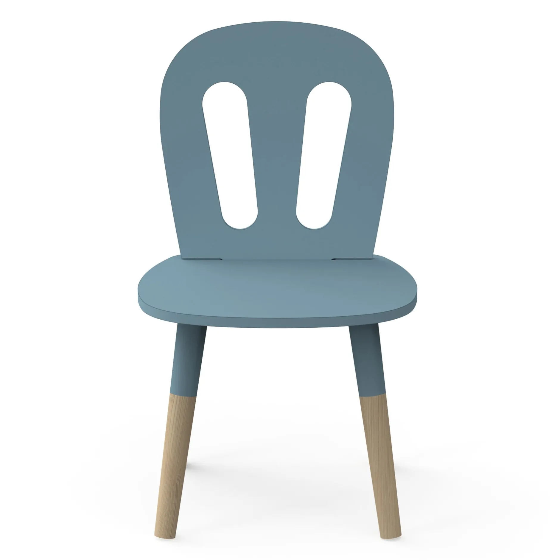 Autres Mobiliers*CBA Meubles Firmiana Set 1 Table + 2 chaises de Bleu Orage / Bois Naturel