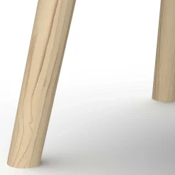 Autres Mobiliers*CBA Meubles Firmiana Tabouret de Bleu Orage / Bois Naturel