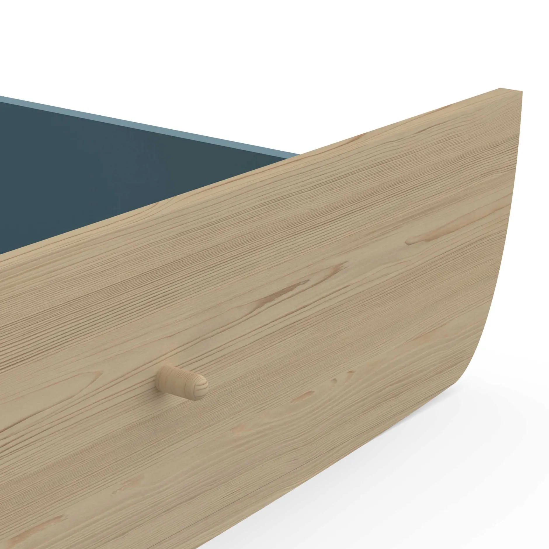 Tiroirs De Lit*CBA Meubles Firmiana Tiroir Lit junior de Bleu Orage / Bois Naturel