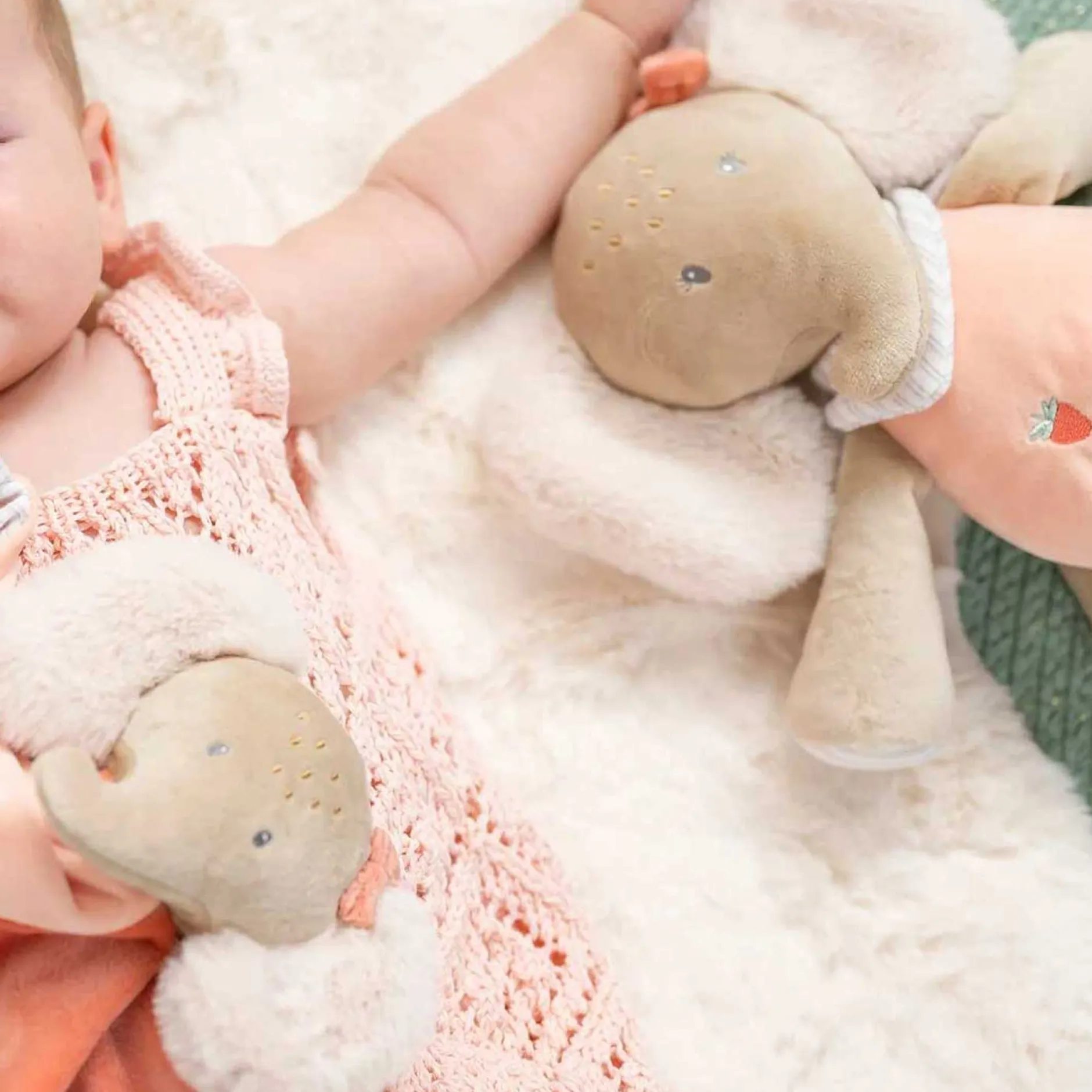 Doudous*Nattou Flo, Ernest & Oli Doudou de Éléphant Oli Rose