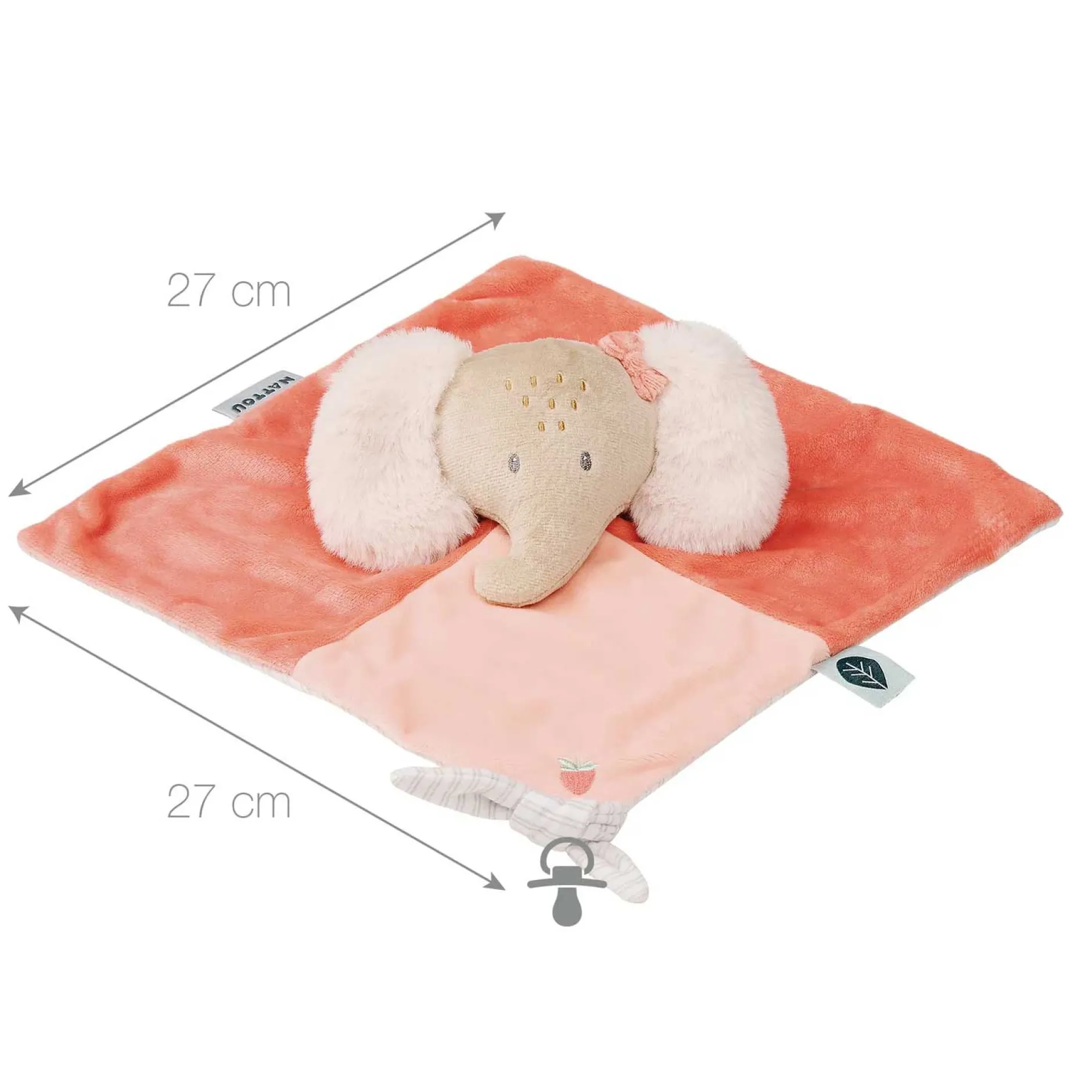 Doudous*Nattou Flo, Ernest & Oli Doudou de Éléphant Oli Rose