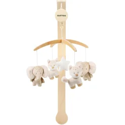 Mobiles*Nattou Flo, Ernest & Oli Mobile Musical Bois de Flo Beige