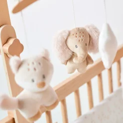 Mobiles*Nattou Flo, Ernest & Oli Mobile Musical Bois de Flo Beige