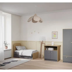 Tiroirs De Lit*CBA Meubles Gabin Tiroir de lit 70 x 140 cm de Blanc perle / Gris graphite