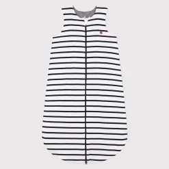 Gigoteuses & Nids D'Ange*Petit Bateau Gigoteuse en coton à rayures Tog 2 de Blanc Marshmallow / Bleu Smoking