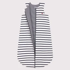 Gigoteuses & Nids D'Ange*Petit Bateau Gigoteuse en coton à rayures Tog 2 de Blanc Marshmallow / Bleu Smoking