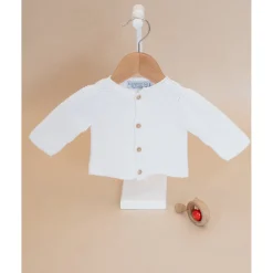 Gilets, Pulls|Gilets, Pulls, Cardigans*La Manufacture de Layette Gilet en coton 1 mois de Blanc