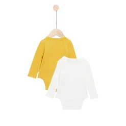Bodies*P'tit bisou Golden Winter Lot de 2 bodies manches longues de Yellow Epice