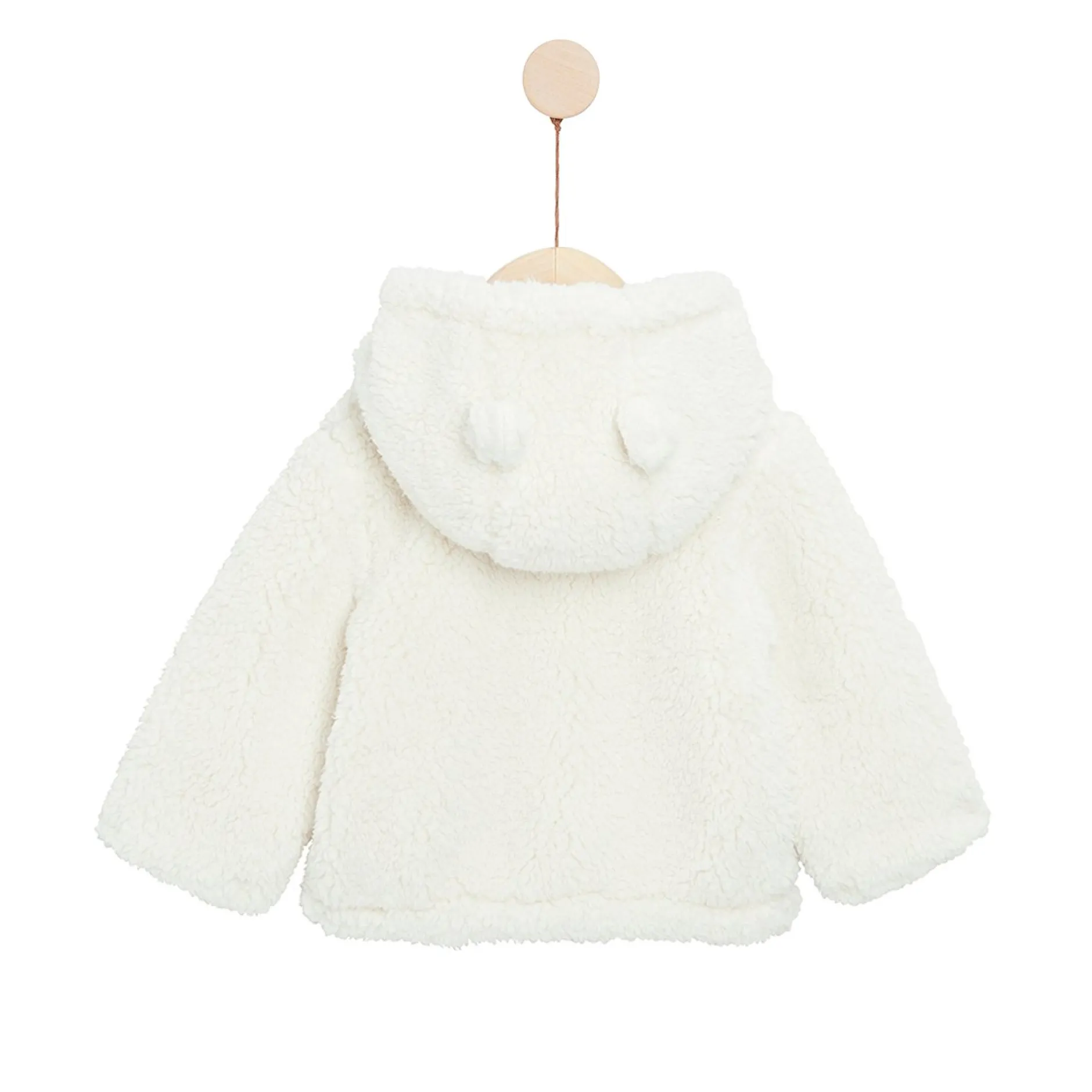 Vestes, Manteaux, Pilotes*P'tit bisou Golden Winter Veste à capuche en fourrure 1 mois de Ecru Peluche