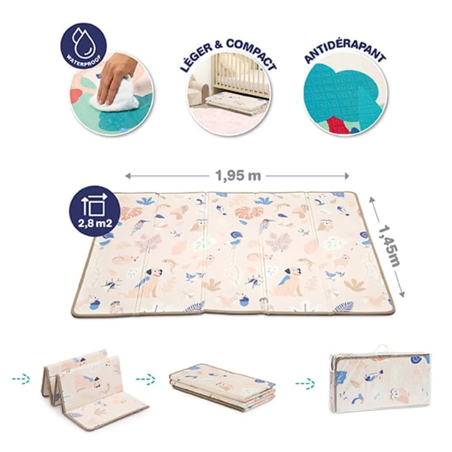 Tapis D'Éveil*Ludi Grand Tapis reversible de